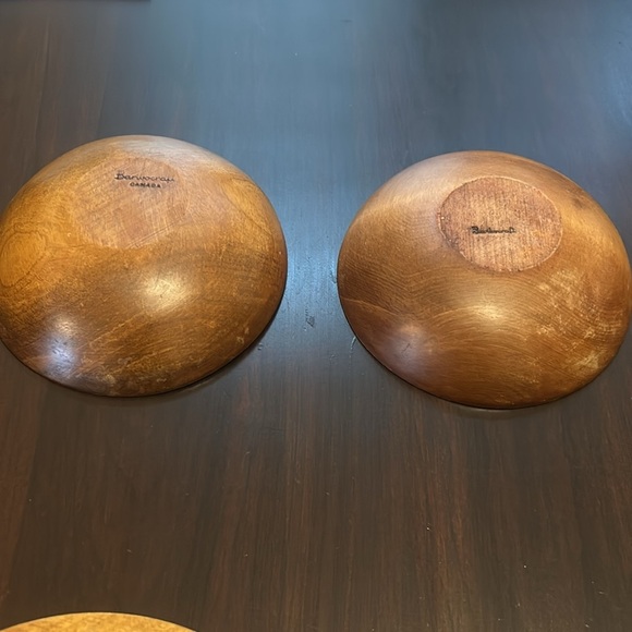 Vintage Baribocraft Canada Set Of 4 Maple Salad Bowls Mid Century Modern - Picture 7 of 11